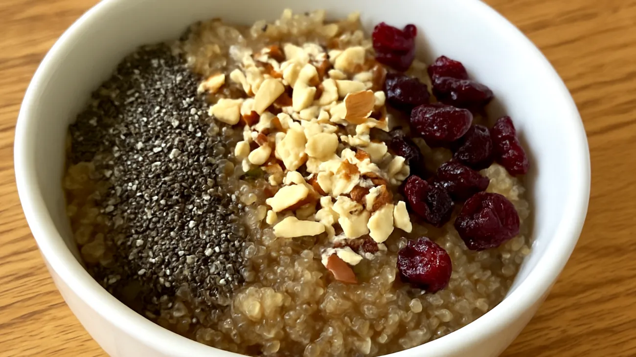 Porridge di quinoa con semi di chia e frutta secca"
