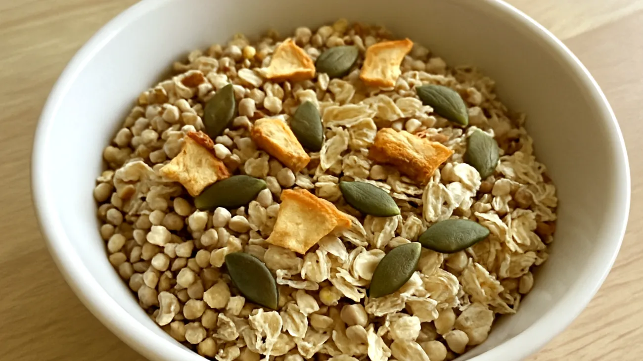 Muesli di grano saraceno con semi di zucca e mela disidratata"
