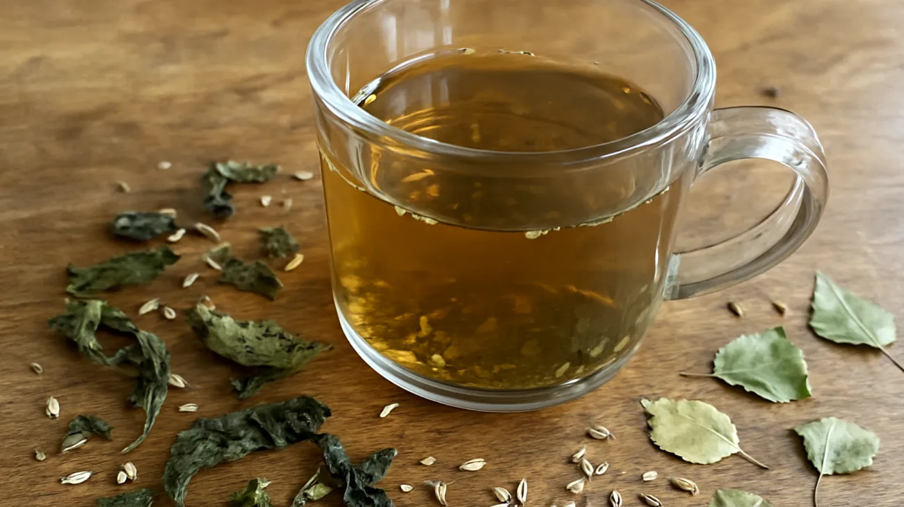 Tisana di tarassaco con semi di finocchio e foglie di betulla"